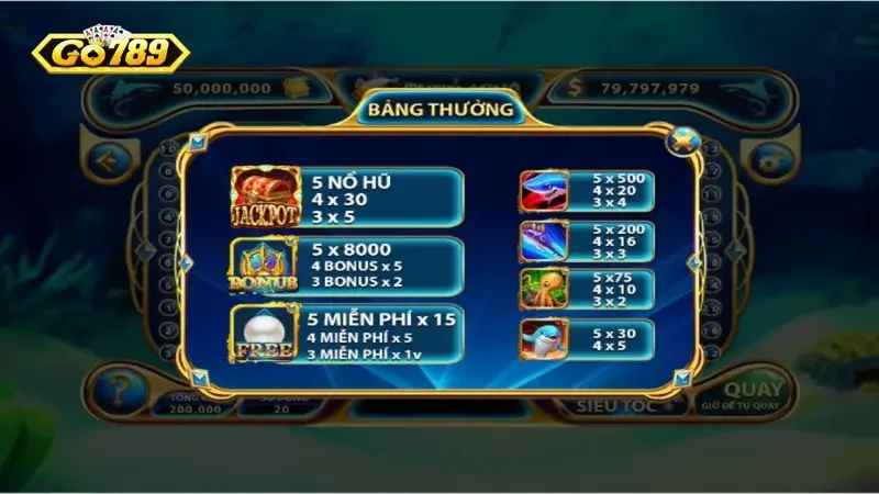 quay hũ Thủy Cung Go789 Hướng dẫn cách chơi và luật quay hũ Thủy Cung Go789 hiệu quả